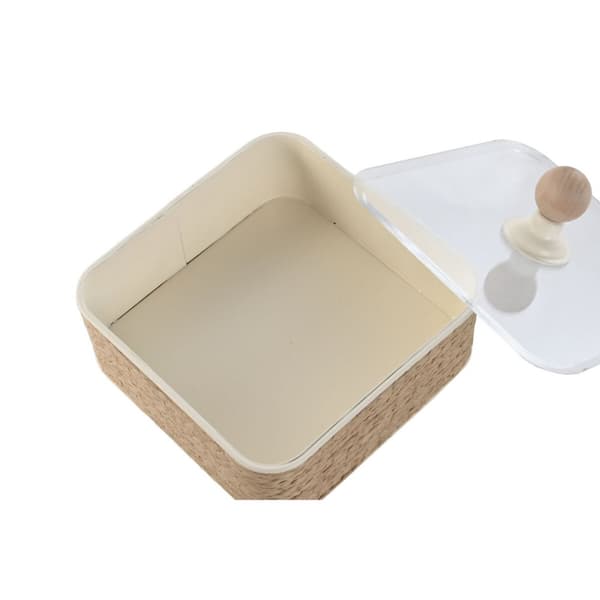 Smykkeskrin Home ESPRIT Lysebrun Metall 16 x 16 x 11 cm (2 Deler)