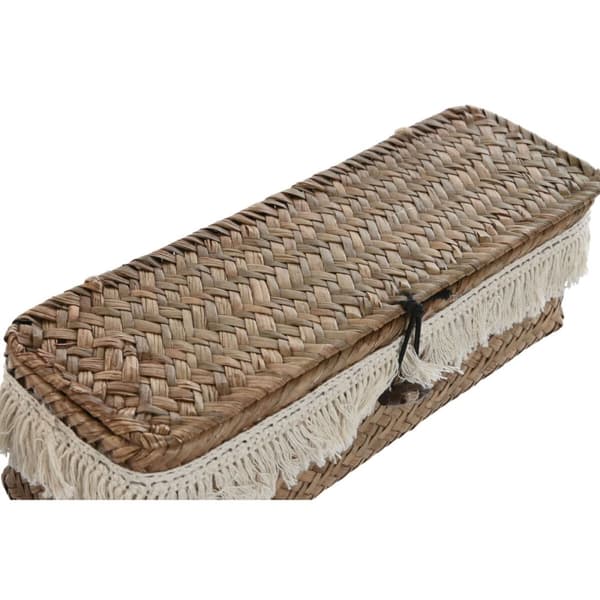 Korisetti Home ESPRIT Valkoinen Luonnollinen Luonnonkuitu Boho Käytetty (3 Kappaletta)
