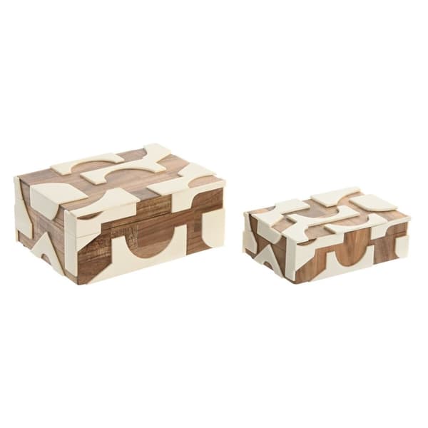 Korurasia Home ESPRIT Musta Luonnollinen Hartsi Akaasia 18 x 13 x 7,5 cm (2 Kappaletta)
