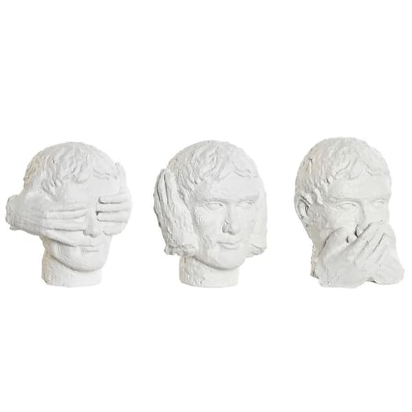 Koristehahmo DKD Home Decor Valkoinen Uusklassinen 14 x 11 x 14 cm (3 osaa)