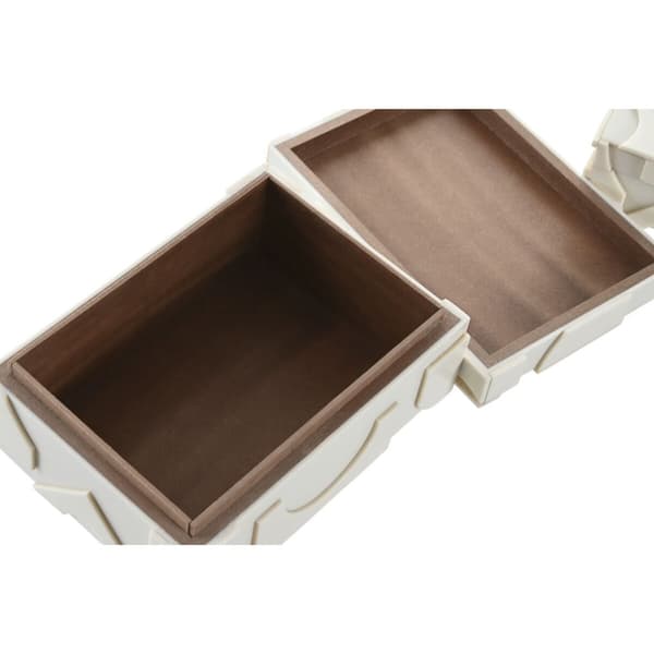 Korurasia Home ESPRIT Valkoinen Hartsi Luu 18 x 13 x 7,5 cm (2 Kappaletta)