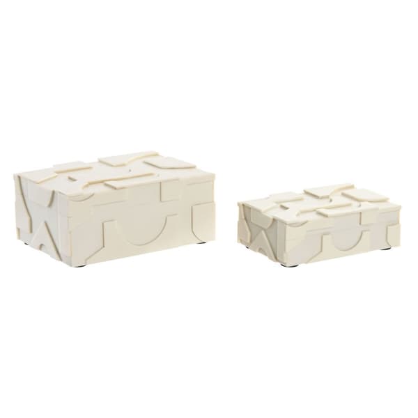 Korurasia Home ESPRIT Valkoinen Hartsi Luu 18 x 13 x 7,5 cm (2 Kappaletta)