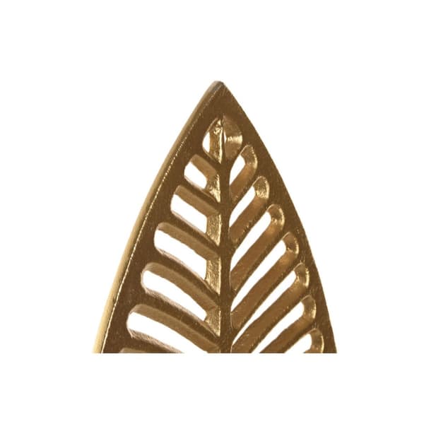 Dekorativ figur Home ESPRIT Hvid Gylden Blad af en plante 19 x 7,5 x 62 cm