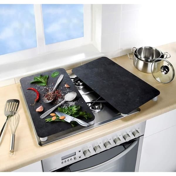 Allstar skyddsplattor, glas, svart, 30 x 52 x 0,5 cm - 53863100