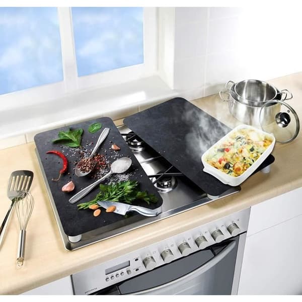 Allstar skyddsplattor, glas, svart, 30 x 52 x 0,5 cm - 53863100