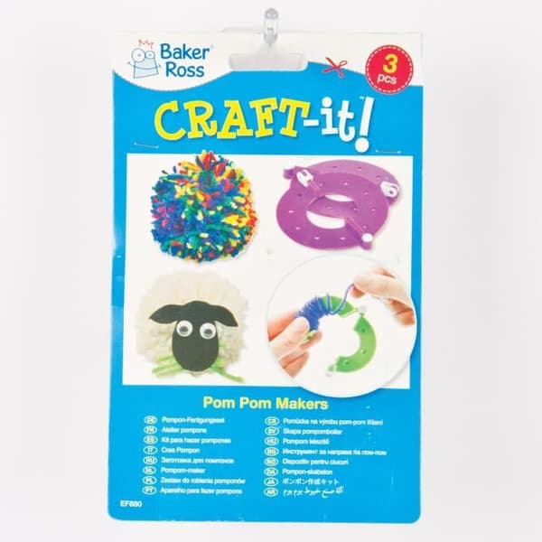 Pompom Workshop Kit - Återanvändbar - 3 storlekar - 55mm, 70mm, 90mm - För barn - Blandat