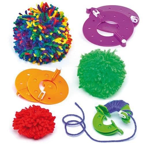 Pompom Workshop Kit - Återanvändbar - 3 storlekar - 55mm, 70mm, 90mm - För barn - Blandat