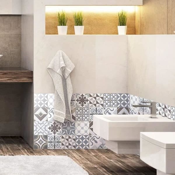 Ambiance-Live Vägghäftande cementplattor - azulejos - 20 x 20 cm -24 stycken - col-RV-034020x20cm