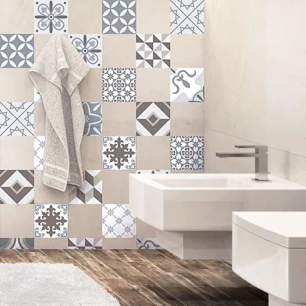 Ambiance-Live Vägghäftande cementplattor - azulejos - 20 x 20 cm -24 stycken - col-RV-034020x20cm