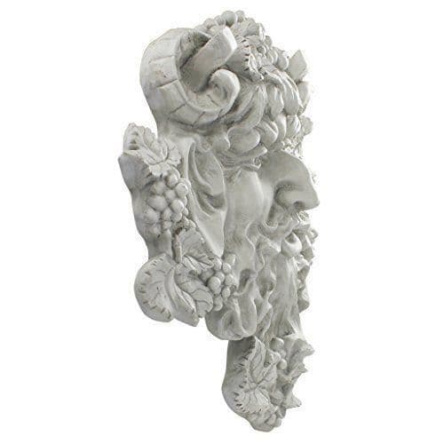 Design Toscano Grande Bacchus God of Wine Greenman väggskulptur, L - OS6120l