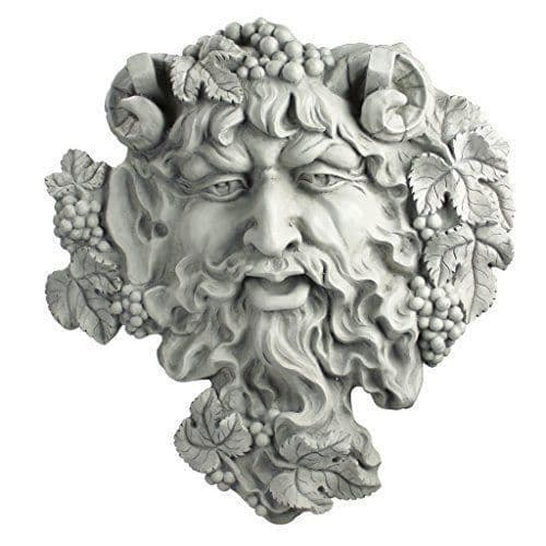 Design Toscano Grande Bacchus God of Wine Greenman väggskulptur, L - OS6120l