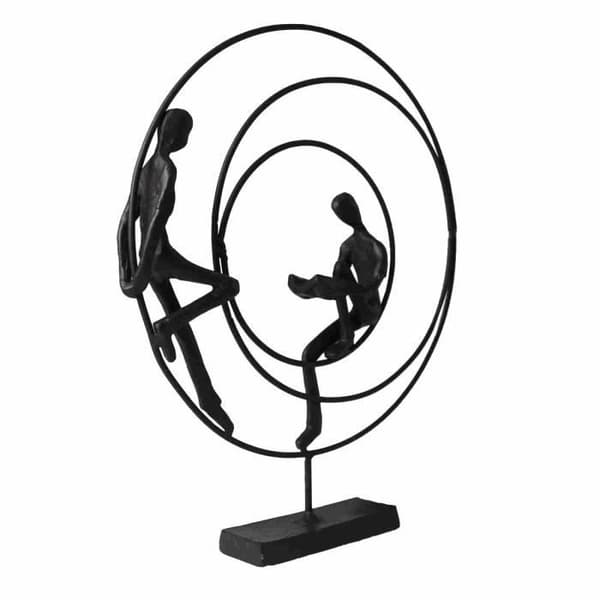 Skulpturcirklar 24x20x3cm polerat järn Dekofigur Staty Staty Skulpturdesign
