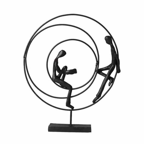 Skulpturcirklar 24x20x3cm polerat järn Dekofigur Staty Staty Skulpturdesign