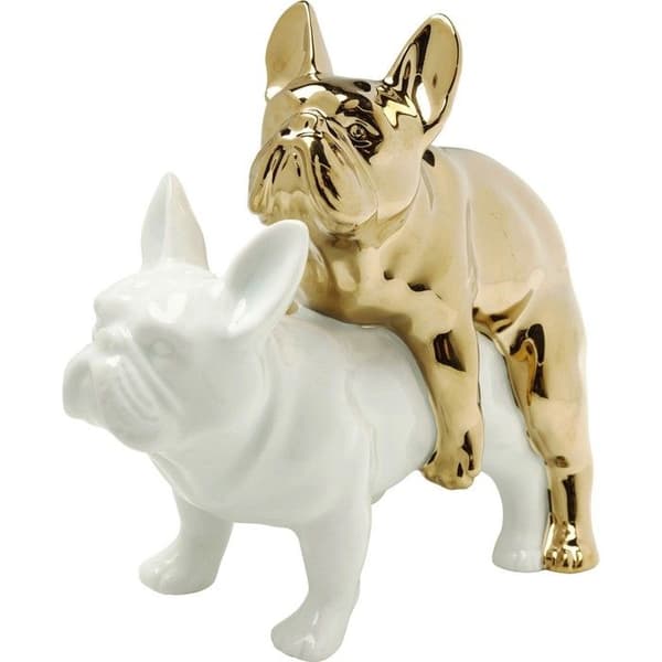 Déco Love Dogs vit och guld Kare Design