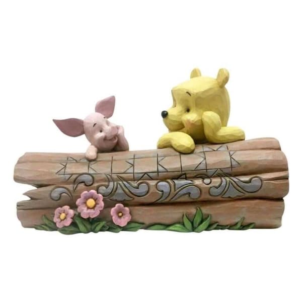 Rund träfigur - Disney - Nalle Puh och Nalle - Brun - Stenharts