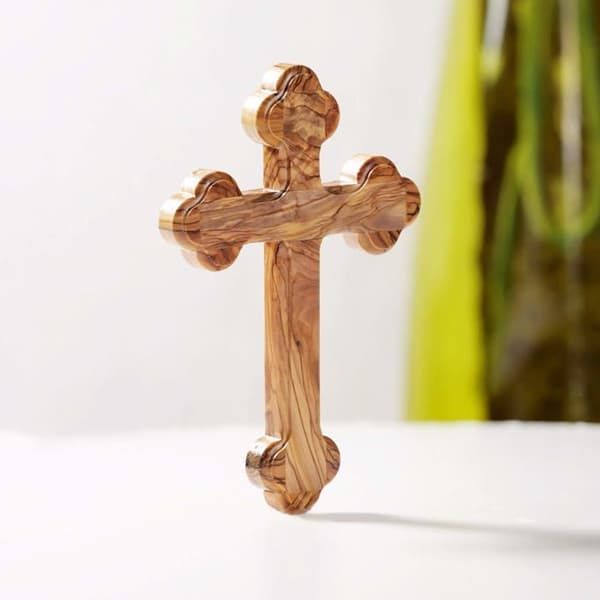 Dekorativt föremål Kassis geschenkartikel KASSIS Väggkors av enkelt olivträ med rundade kanter i Betlehem (13 cm)