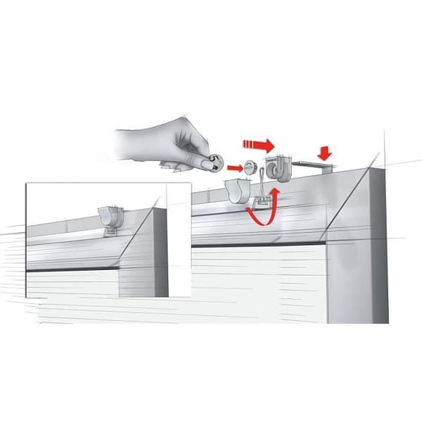 Gardinia Clip-on romersk rullgardin, genomskinlig, monteringssats ingår, EASYFIX 2-skena romersk rullgardin, vit, 50 x 140