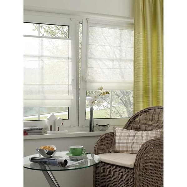 Gardinia Clip-on romersk rullgardin, genomskinlig, monteringssats ingår, EASYFIX 2-skena romersk rullgardin, vit, 50 x 140