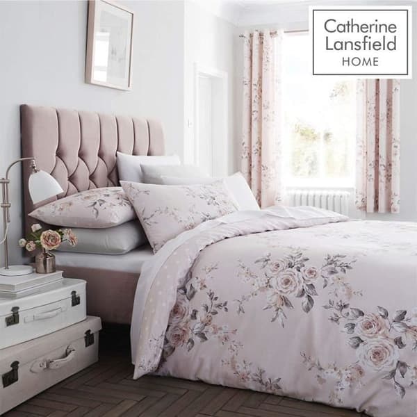 Catherine Lansfield Grommet Gardiner, Blush, 66" x 72" - BD/28239/W/E6672/BLH