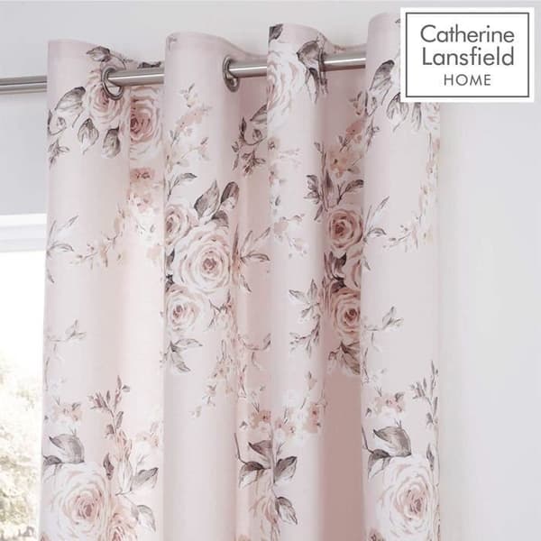Catherine Lansfield Grommet Gardiner, Blush, 66" x 72" - BD/28239/W/E6672/BLH