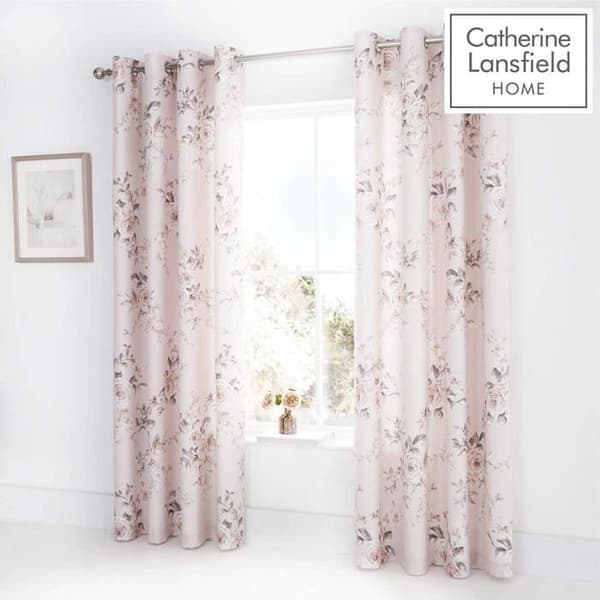 Catherine Lansfield Grommet Gardiner, Blush, 66" x 72" - BD/28239/W/E6672/BLH