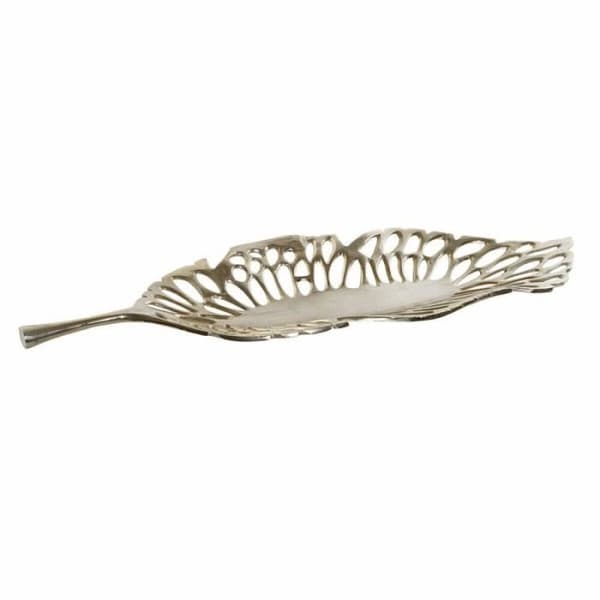 DKD Heminredning Modernt Aluminium Guld Bordstablett Planteblad (67 x 22 x 4 cm) - 8424001752577