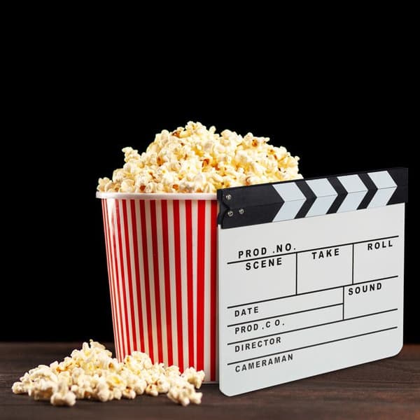 Relaxdays Movie Clapperboard Hollywood Movie Clapperboard Scene Dekorativa bokstäver HxBxD: 26 x 30 x 30 cm, Vit