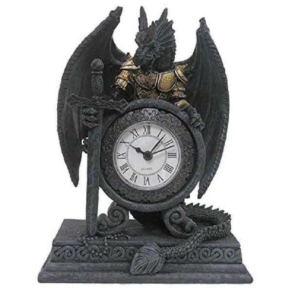 Dragon in Armor Clock - 20 cm