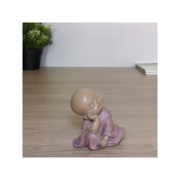 Statuett - ZEN LIGHT - Buddha SB5 - Rosa - 7 x 4,5 x 7,3 cm - Dekorativ och Avkopplande