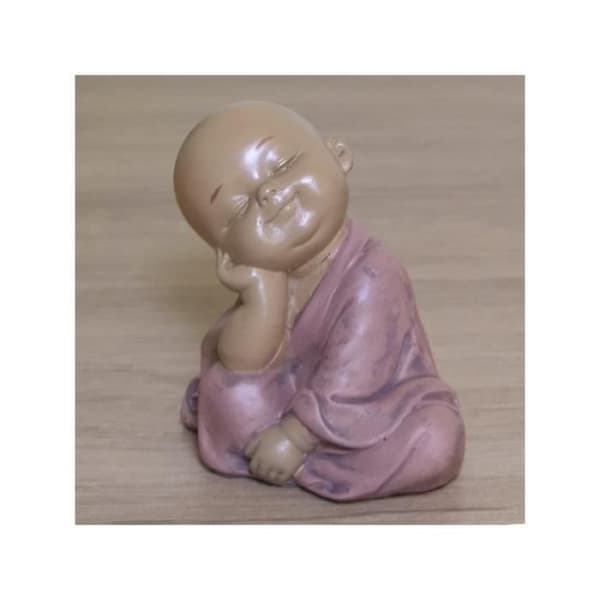 Statuett - ZEN LIGHT - Buddha SB5 - Rosa - 7 x 4,5 x 7,3 cm - Dekorativ och Avkopplande