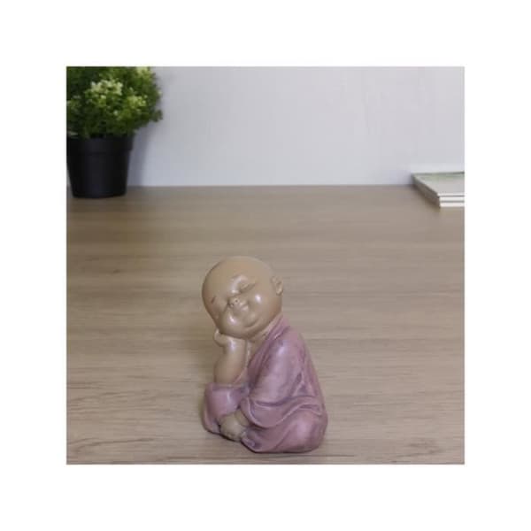 Statuett - ZEN LIGHT - Buddha SB5 - Rosa - 7 x 4,5 x 7,3 cm - Dekorativ och Avkopplande