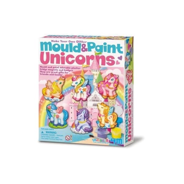 Kreativ sats - 4M - Glitter Einhörningar - Flerfärgad - Gesso - Målning