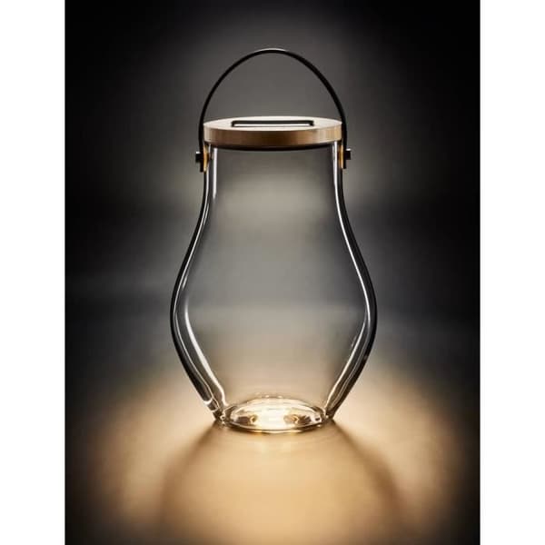 Dekorativ lampa Krinner Deco Glass Bold 22520 Varm vit LED-lampa, bambu, svart 1 st.