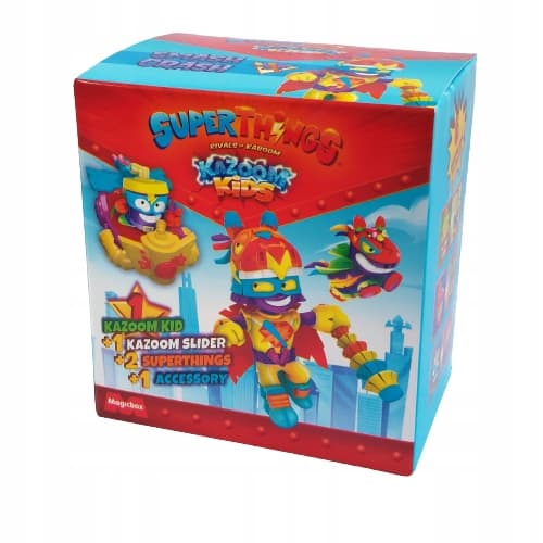 Super Things Zings Sæt SLIDER + 2 Figurer + KAZOOM KID SMASH CRASH