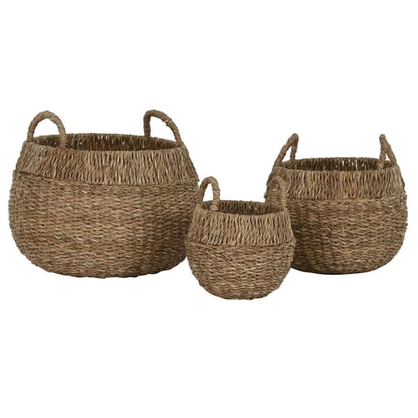 Korg - set Home ESPRIT Naturell Metall Sjögräs Boho (3 Delar)