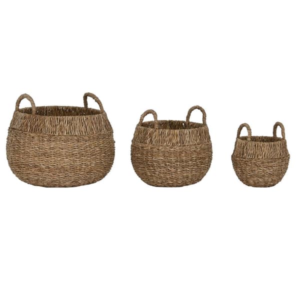 Korg - set Home ESPRIT Naturell Metall Sjögräs Boho (3 Delar)