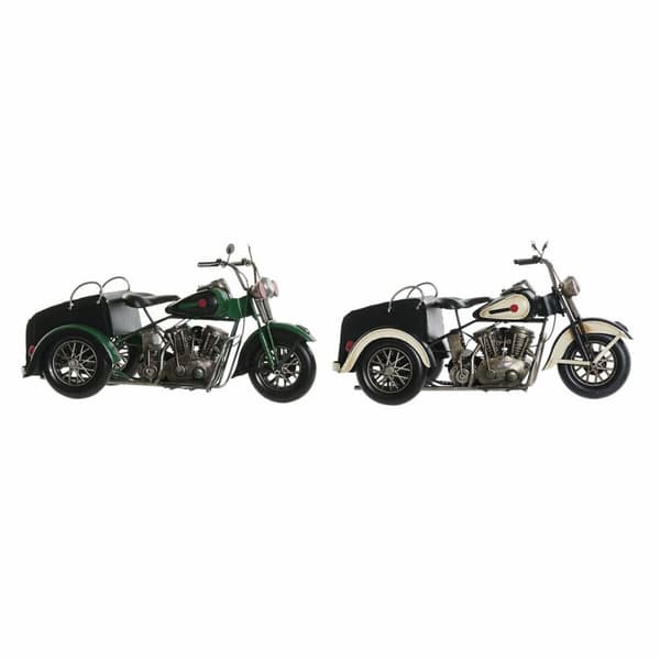 Prydnadsfigur DKD Home Decor Svart Grön Motorcykel Vintage 16 x 37 x 19 cm (2 antal) (1 antal)