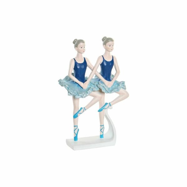 Prydnadsfigur DKD Home Decor Blå Romantisk Balettdansare 14 x 7,5 x 21,5 cm