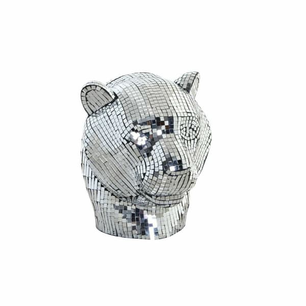 Prydnadsfigur DKD Home Decor Silvrig Leopard Harts (31 x 27 x 32 cm)