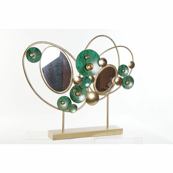 Prydnadsfigur DKD Home Decor 62 x 9 x 53,3 cm Abstrakt Gyllene Grön