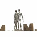 Miniatyrbild 3 av 3: Prydnadsfigur DKD Home Decor Mr & Mrs Silvrig Aluminium (51 x 7,5 x 28 cm)