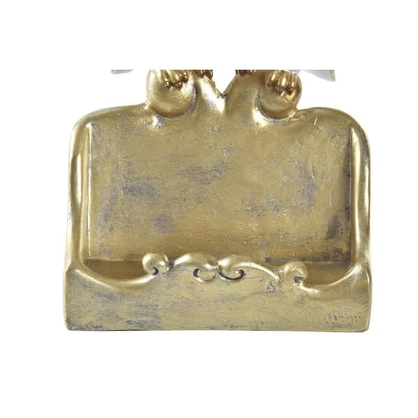 Prydnadsfigur DKD Home Decor Vit Gyllene Ugglor 10 x 8 x 7 cm