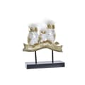 Miniatyrbild 1 av 3: Prydnadsfigur DKD Home Decor Stock 24 x 9 x 26 cm Ugglor Svart Gyllene Vit