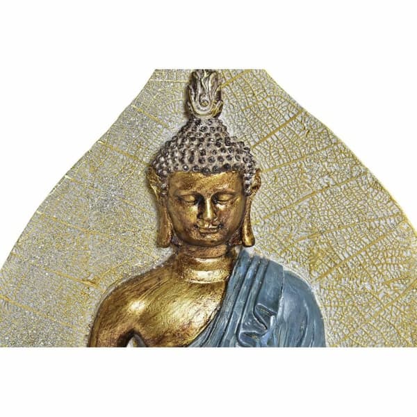 Prydnadsfigur DKD Home Decor Blå Röd Orange Gyllene Buddha Orientalisk 15,5 x 5 x 20,7 cm (3 antal)