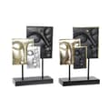 Miniatyrbild 1 av 3: Prydnadsfigur DKD Home Decor Svart Gyllene Buddha Orientalisk 22,5 x 8 x 30,7 cm (2 antal)