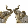 Miniatyrbild 2 av 3: Prydnadsfigur DKD Home Decor Speglar Elefant Gyllene Harts (2 antal) (28 x 13 x 29 cm)