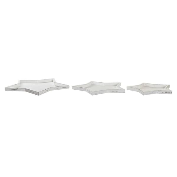 Bordsdekoration DKD Home Decor 57 x 54 x 3 cm Vit Shabby Chic Avskalad (3 Delar)