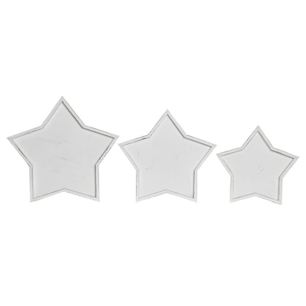 Bordsdekoration DKD Home Decor 57 x 54 x 3 cm Vit Shabby Chic Avskalad (3 Delar)