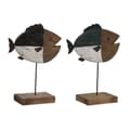 Miniatyrbild 1 av 3: Prydnadsfigur DKD Home Decor Multicolour Naturell Fisk 18 x 8 x 26 cm (2 antal)