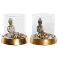 Miniatyrbild 1 av 3: Prydnadsfigur DKD Home Decor Silvrig Gyllene Orientalisk 16 x 16 x 18 cm (2 antal)